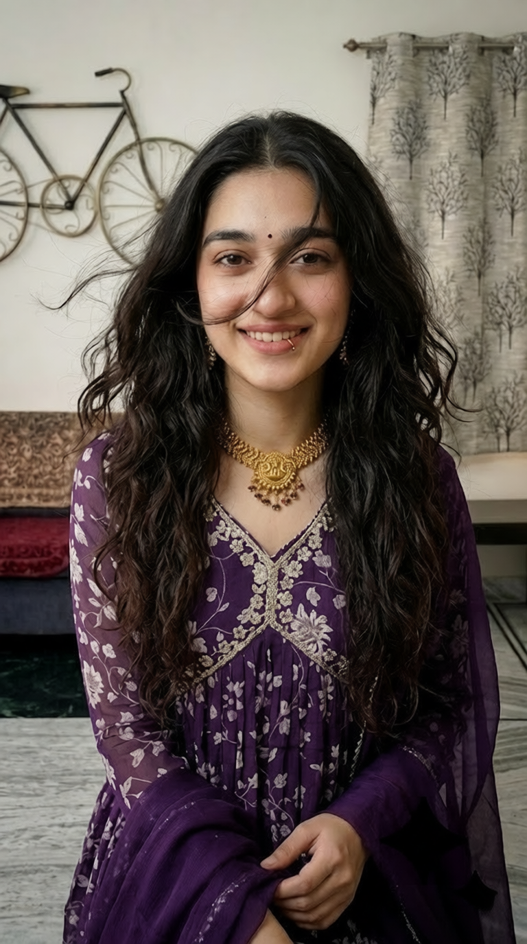 Royal Purple Embroidered Kurti Set with Dupatta – Stylish Ethnic Wear for Women