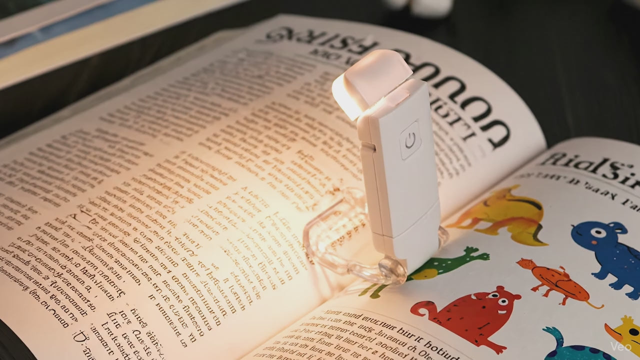 Rechargeable Clip-On Book Light with LED Bookmark Design, 3 Amber Color Modes, Long-Lasting Illumination—Perfect for Reading in Bed, Book Lovers, and Kids.